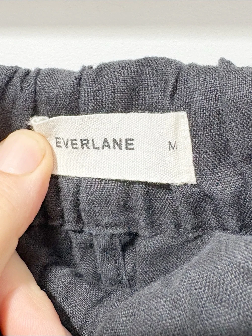 Everlane The Linen Easy Pant Size Medium Black European Flax Wide Leg Elastic